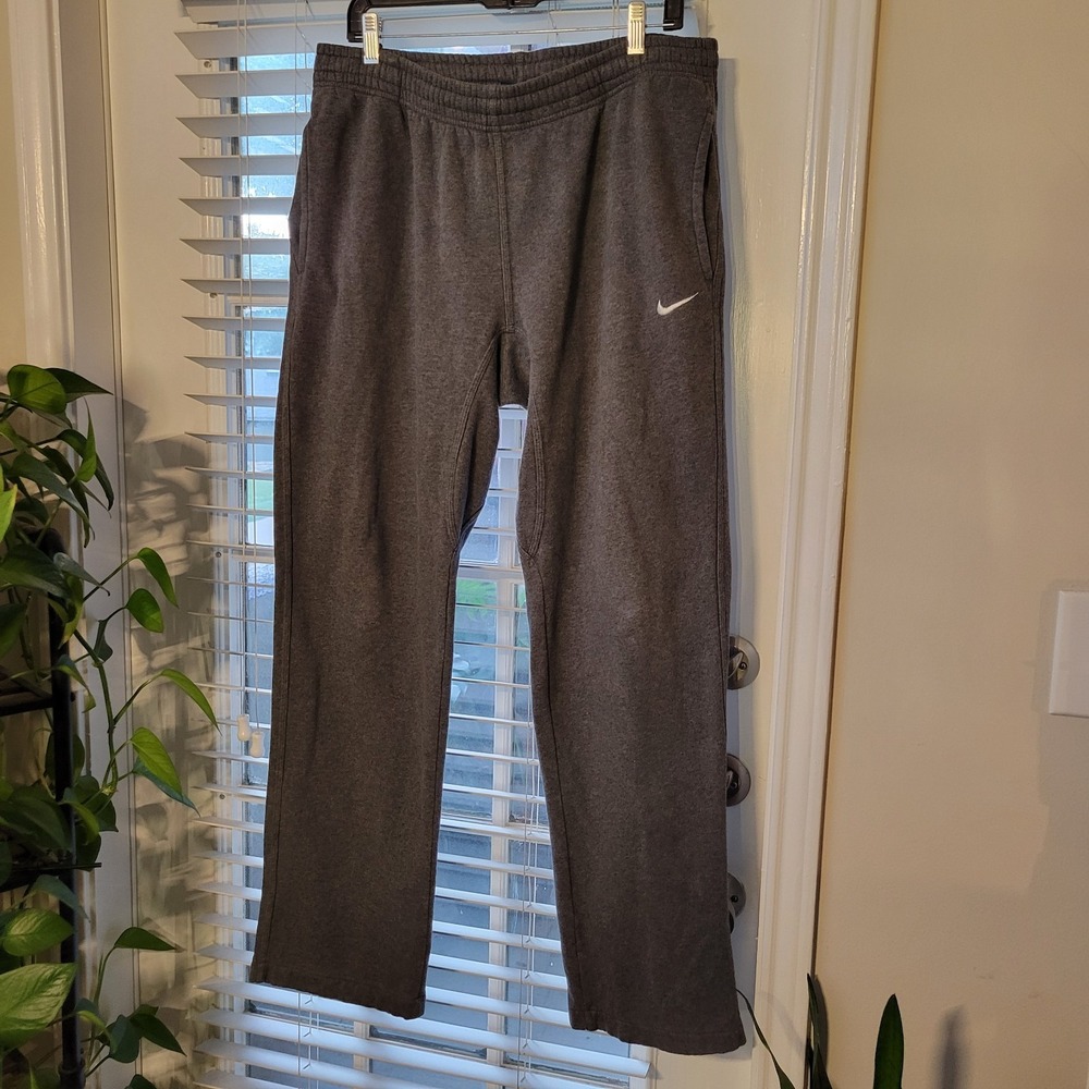 NIKE BLUE TAG Mens L Gray Straight Leg Sweatpants Pockets Drawstring
